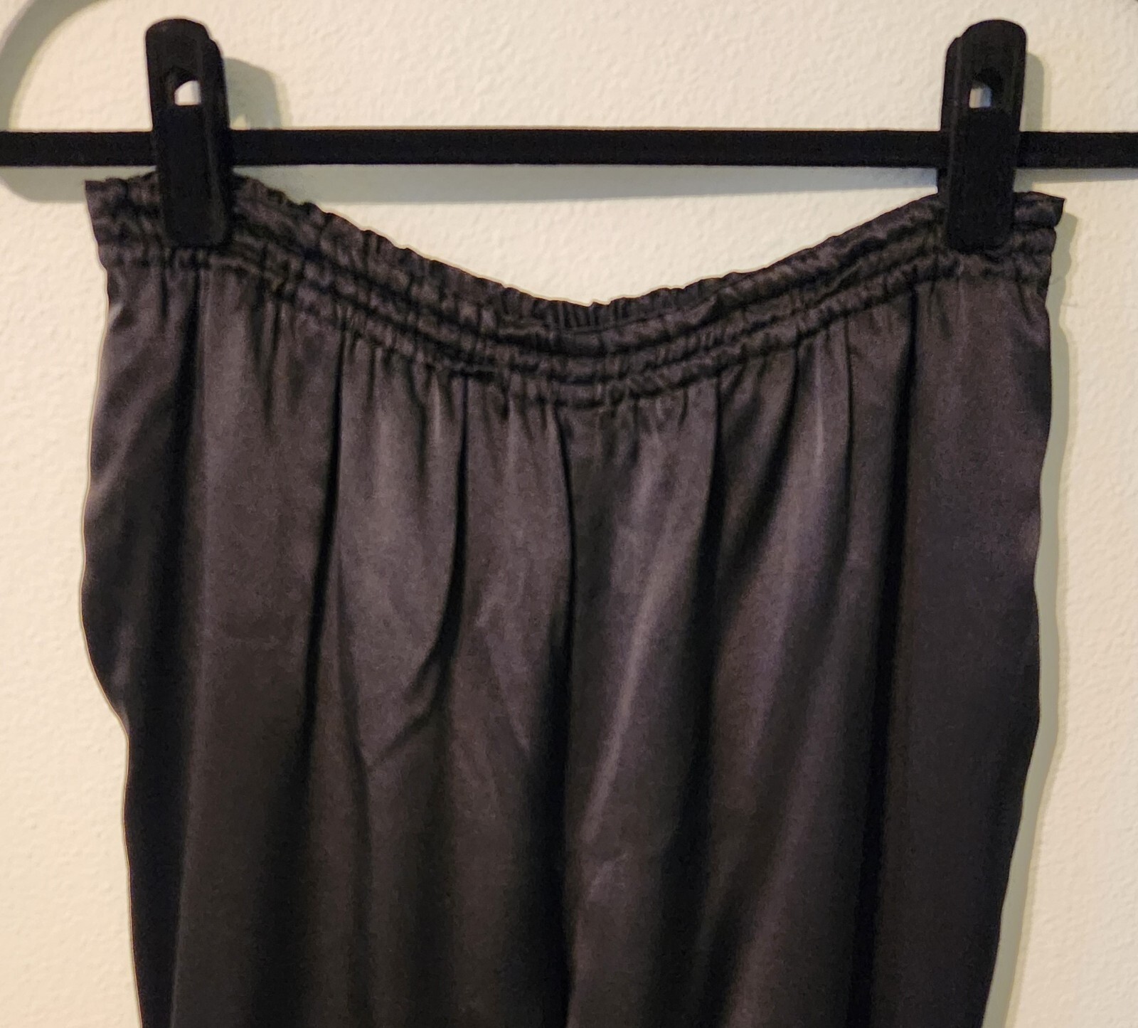 Vintage Henri Bendel Black 100% Silk Elastic Waist Lingerie Pajama Pant Size S
