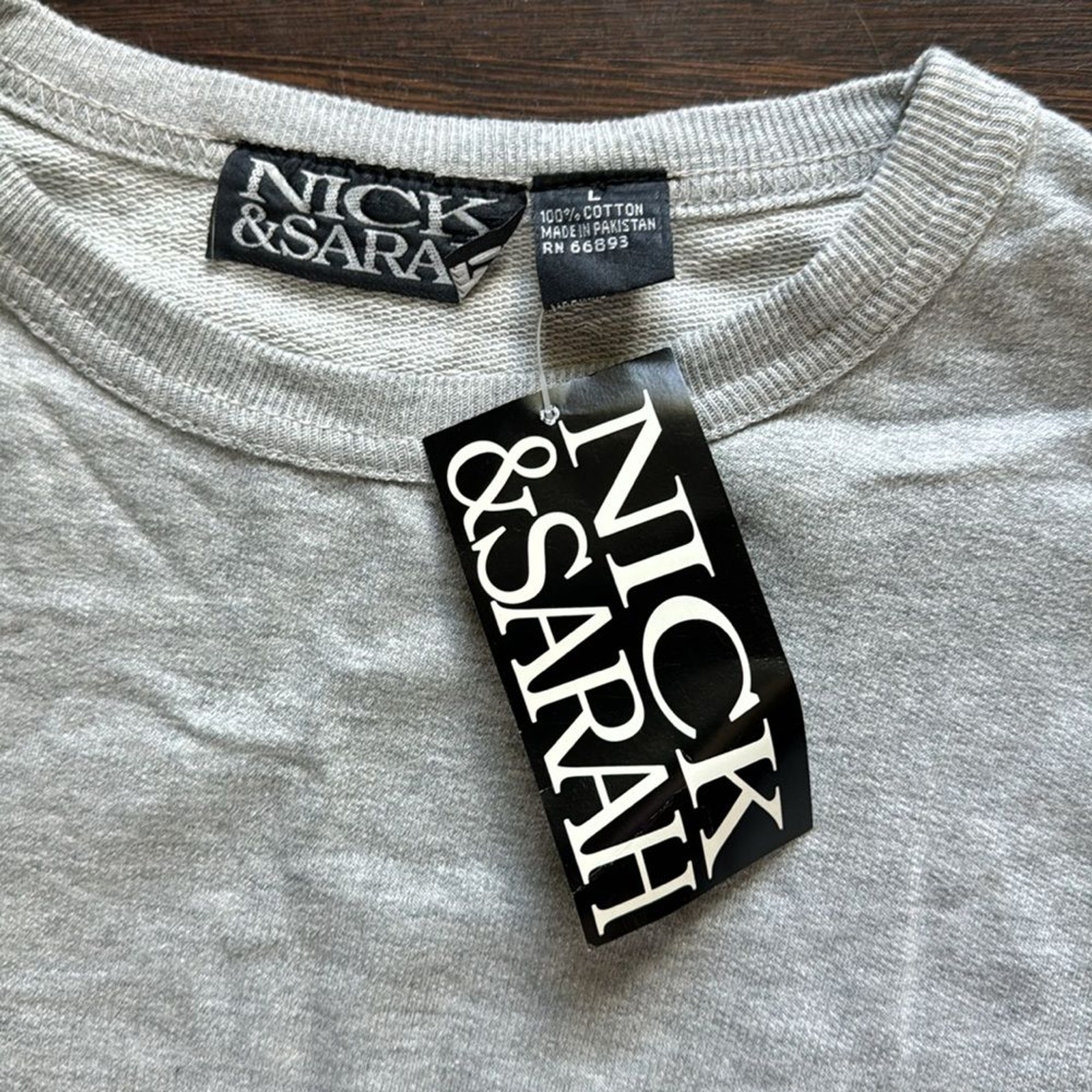 Nick & Sarah Vintage Two Piece Sweatshirt and Skirt Set Gray Large