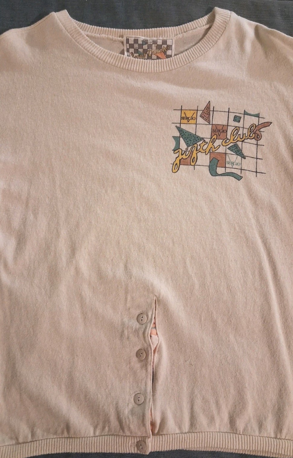 UNISEX 80s SERGIO VALENTE VINTAGE SHIRT (M) CLUB FIFTH MUST L@@K! VERY COOL! USA