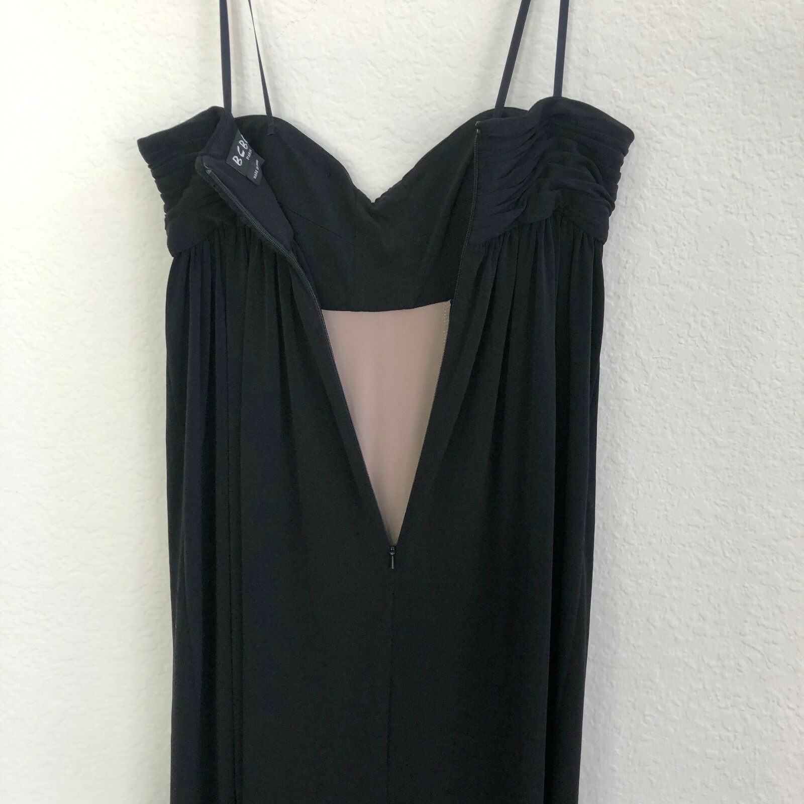 Vintage BCBG Paris Women’s Black Cream Goddess Gown Maxi Gown Dress 2 Wedding