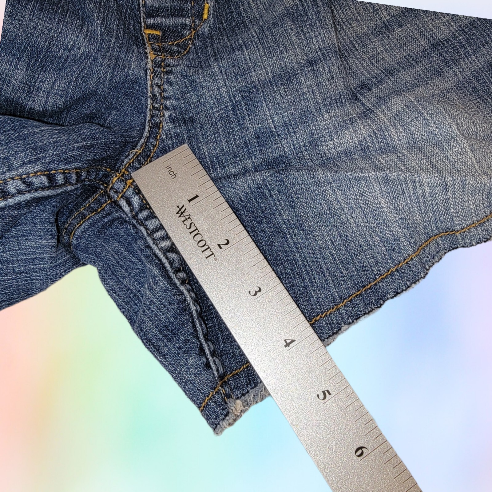 Y2k Get Used by Lexi Maternity Vintage Jean Distressed Shorts Sz Large T44
