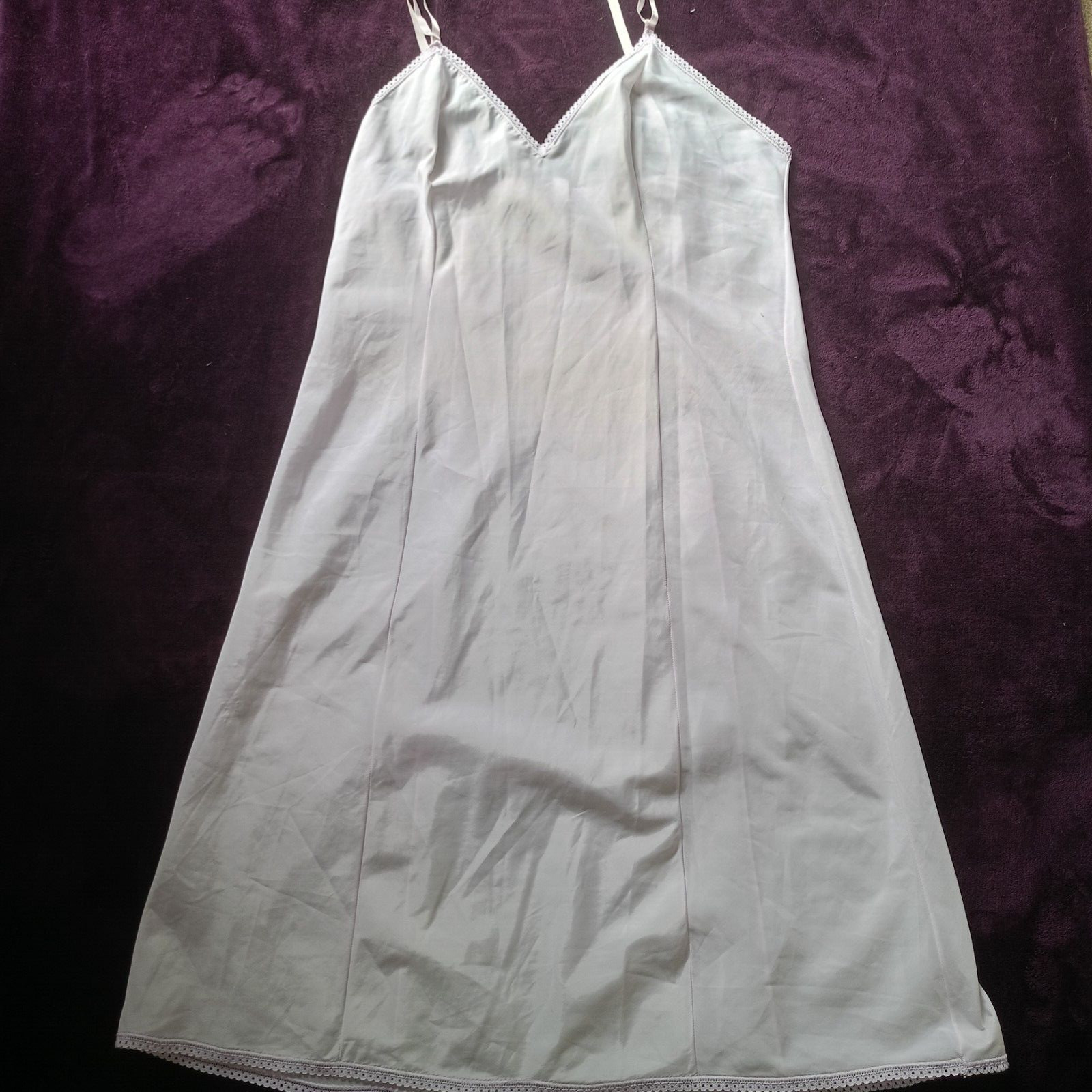 Vintage Barbizon Daffreda Full Slip Lingerie Lace Poly Nylon Size 36