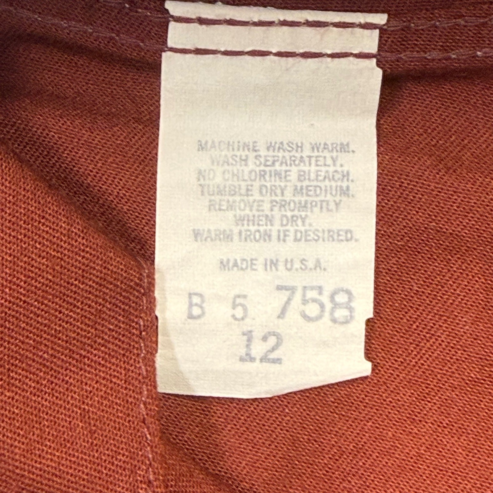 Pizzazz Vintage Pants Rust Brown Western High Rise Straight Leg Size 12 USA 70s