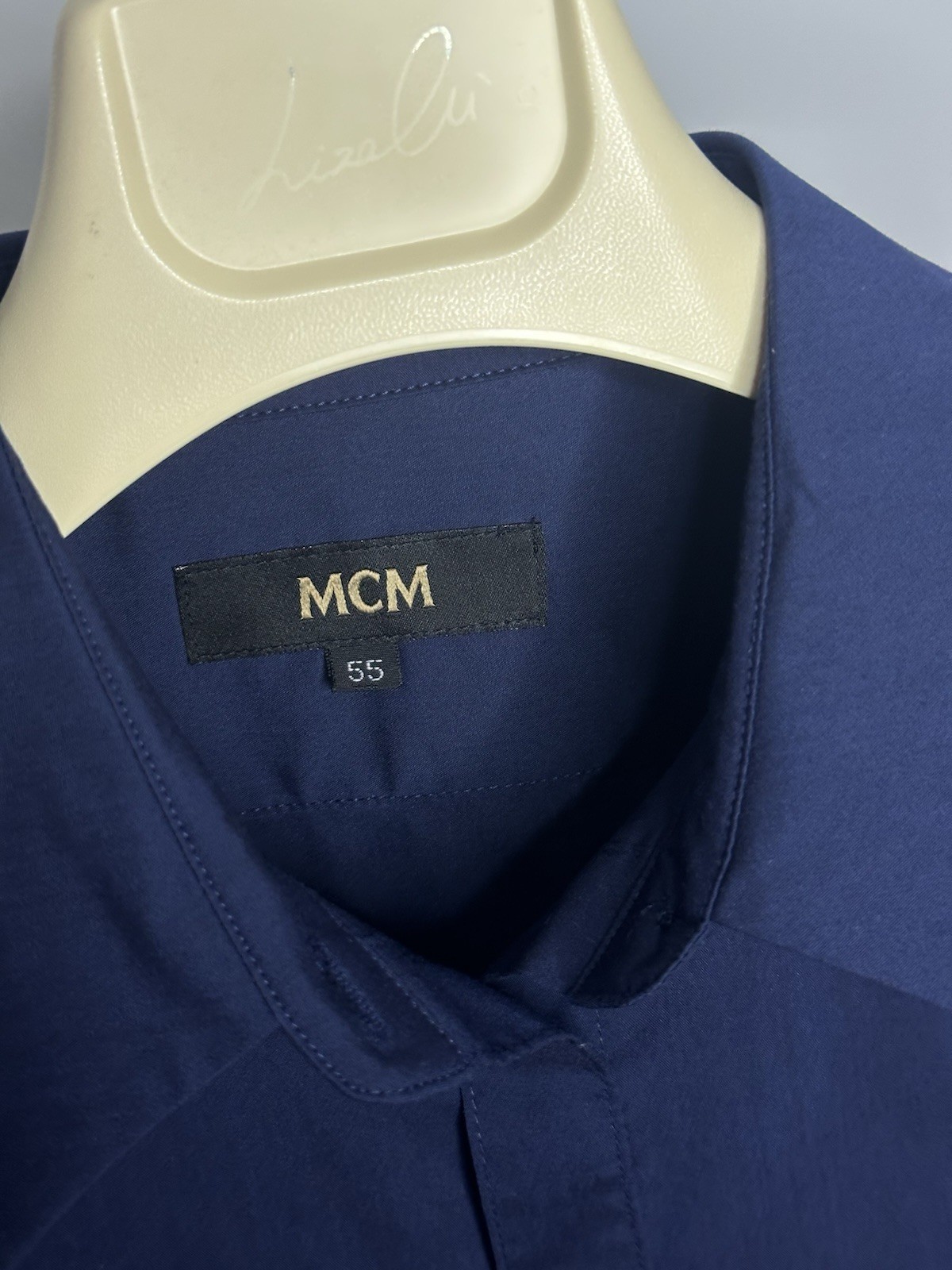 Mcm Women Shirt Vintage Blue Button Size 55