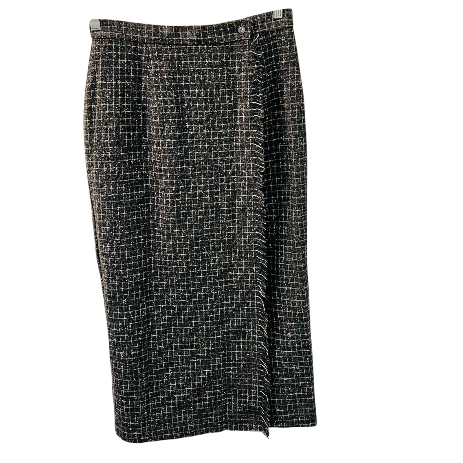 VTG Portraits By Northern Isles Wool Plaid Kilt Style Midi Skirt Sz 8