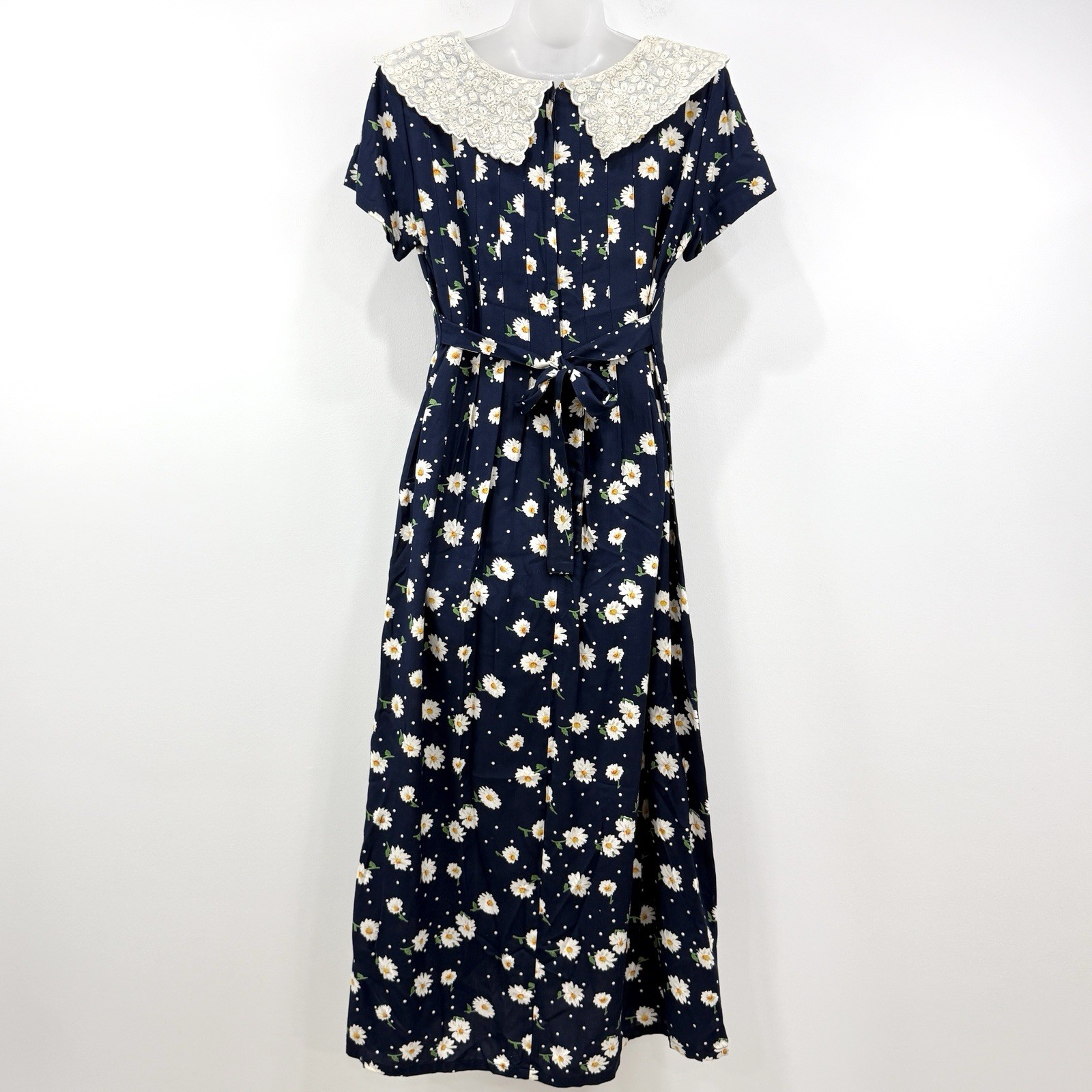 VTG Sarah Elizabeth Dress Women’s 10 Sunflower Cottagecore Prairie Peasant Beads