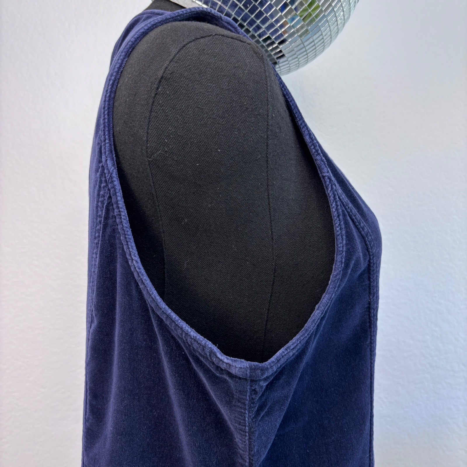 VNTG 90s EXP Jeans by Express Corduroy Zip Front Jumper Dress Sz 11 / Large Blue