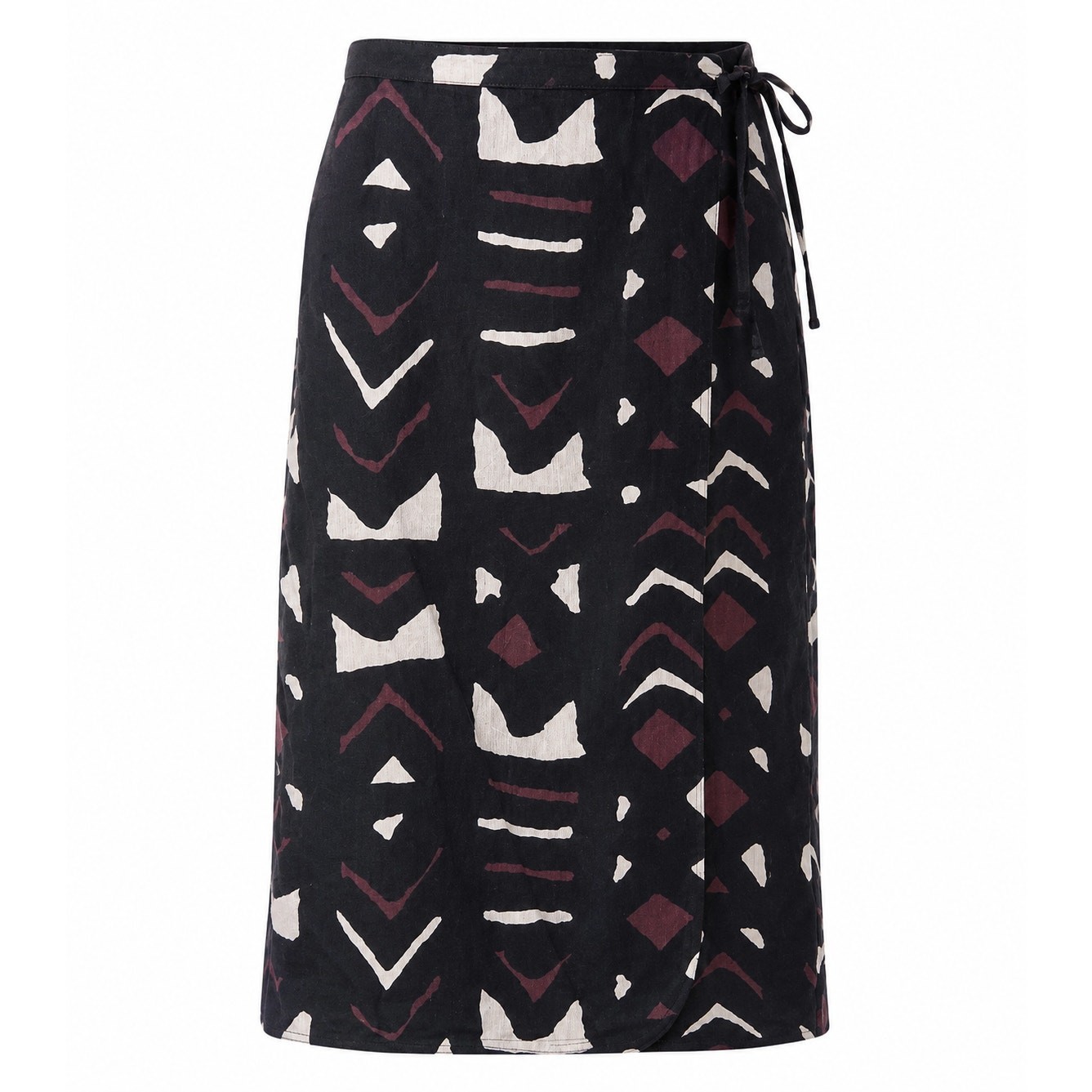 Vintage Cotton Wrap Skirt India Abstract Ethnic Print Size L Boho wearable srt