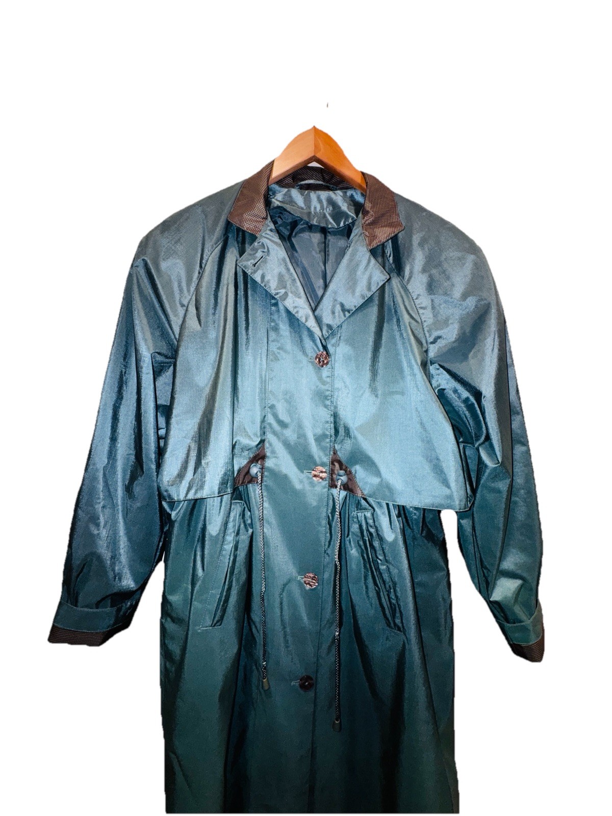Coat Collectibles Vintage Teal blue Women’s Trench Rain Coat Size 10