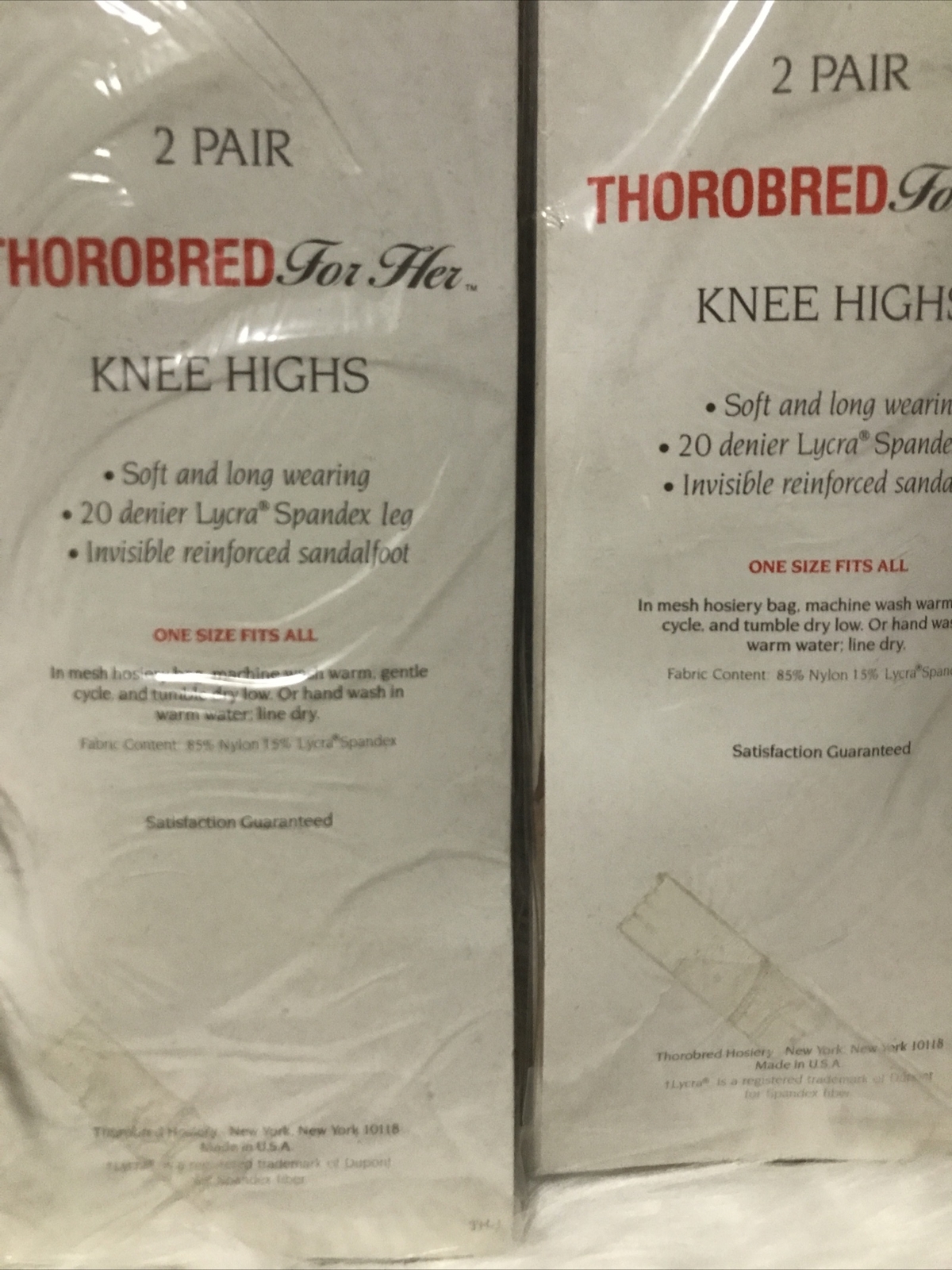 Vintage Thorobred For Her Warm Beige Nylon Knee Highs 4 Pairs New 20 Denier