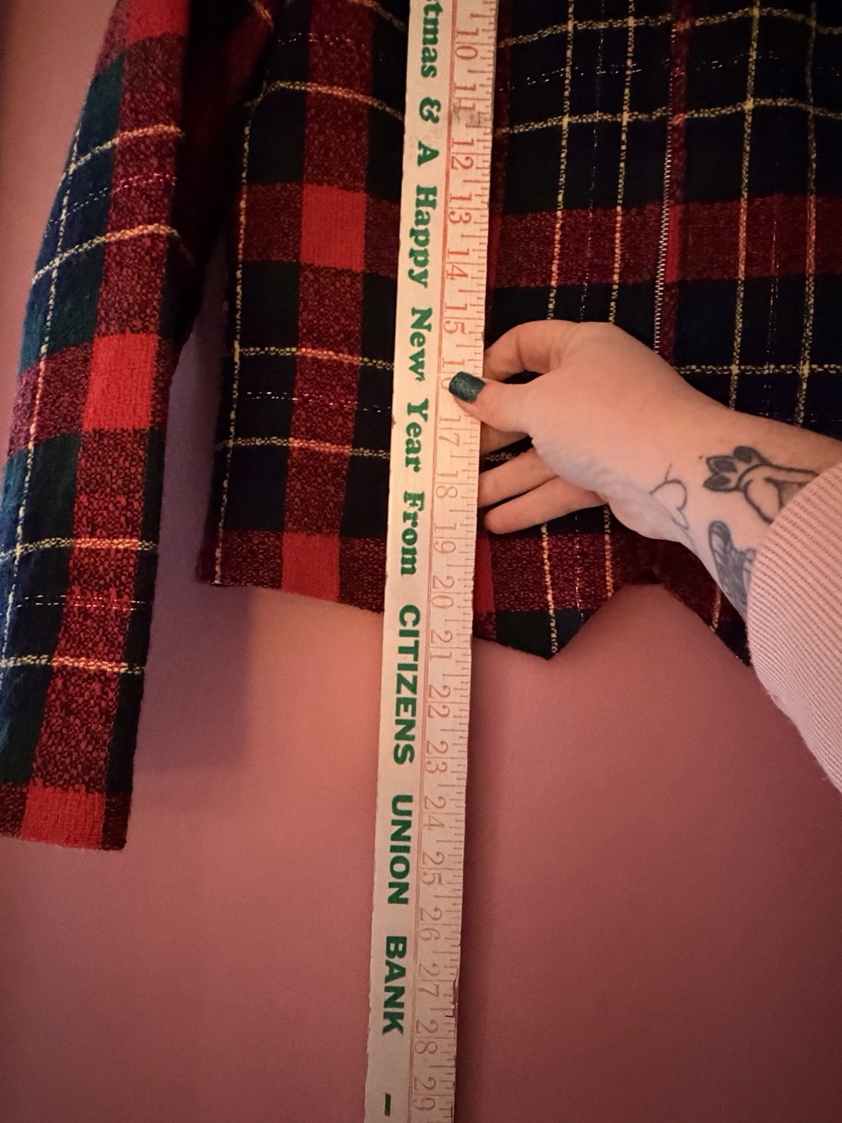 Vintage 90s Plaid Blazer Jacket Fitted Crop Shacket -Bold Bright Zip Up Holiday