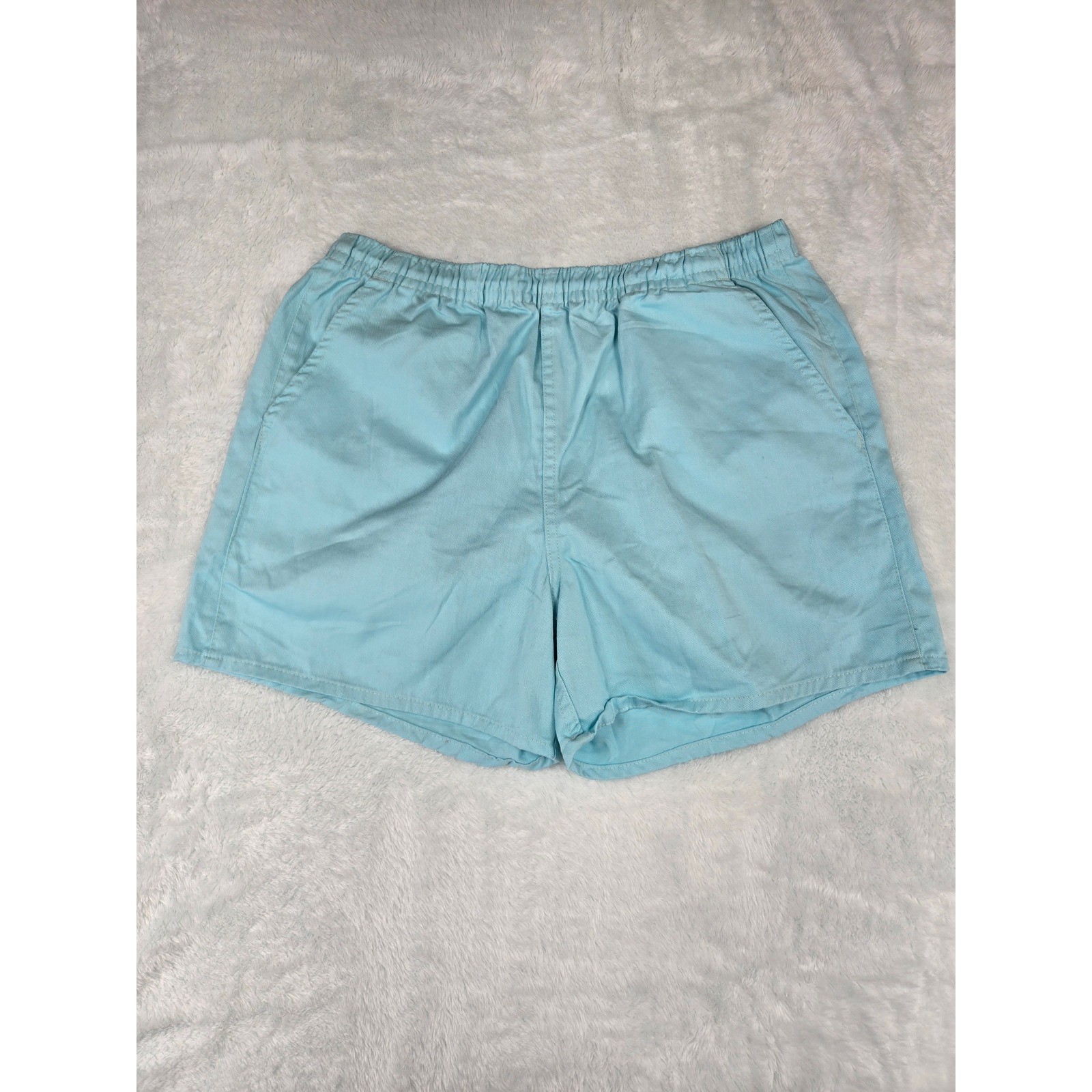 Ocoee Activewear Light Blue Cotton Elastic Waist Short Vintage 90s Made in USA L