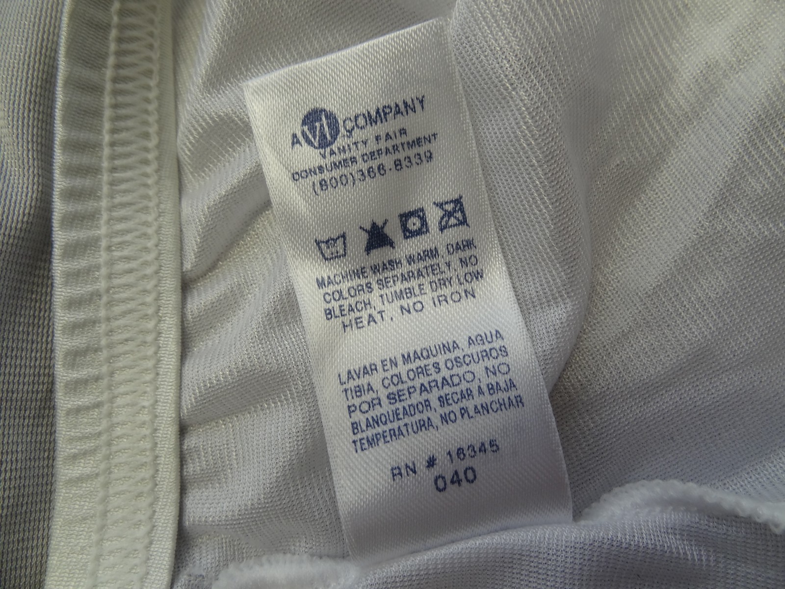 Vanity Fair 7 44 100% Nylon Satin Sheer Hi-Waist Brief Panties White VTG 13-001
