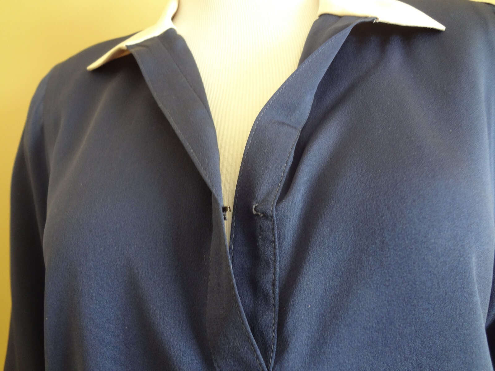 Vintage Kevan Hall Couture Navy Silk 2 Piece: Blouse size 6 & Skirt size 8, Set