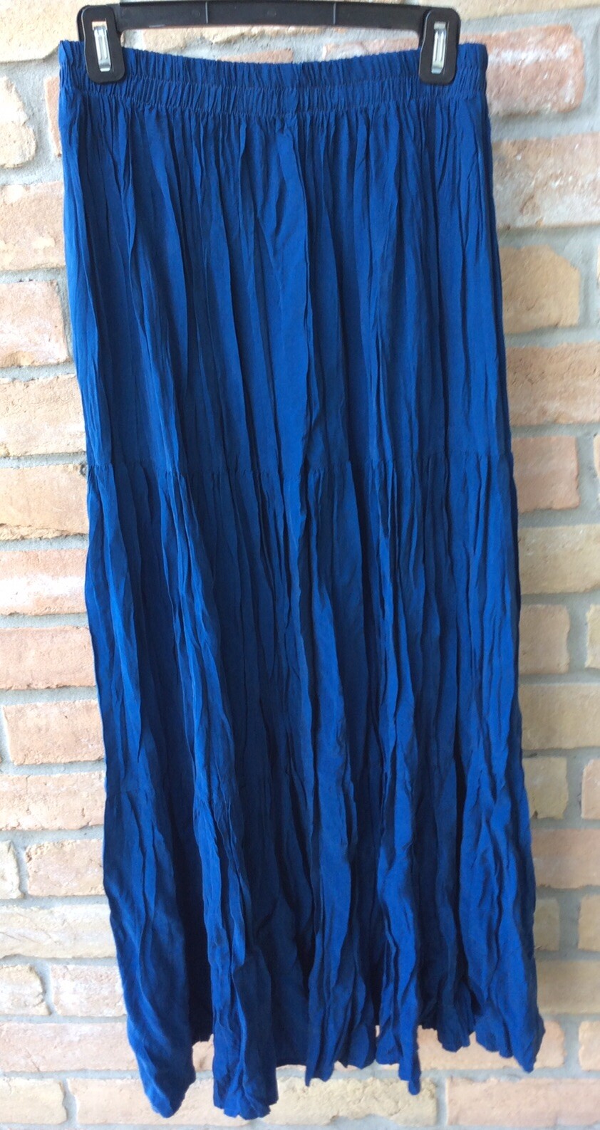 NEW VTG 80s Ropa Blue Jewel Tone Broomstick Maxi Skirt Sz M USA Rayon NWT $172