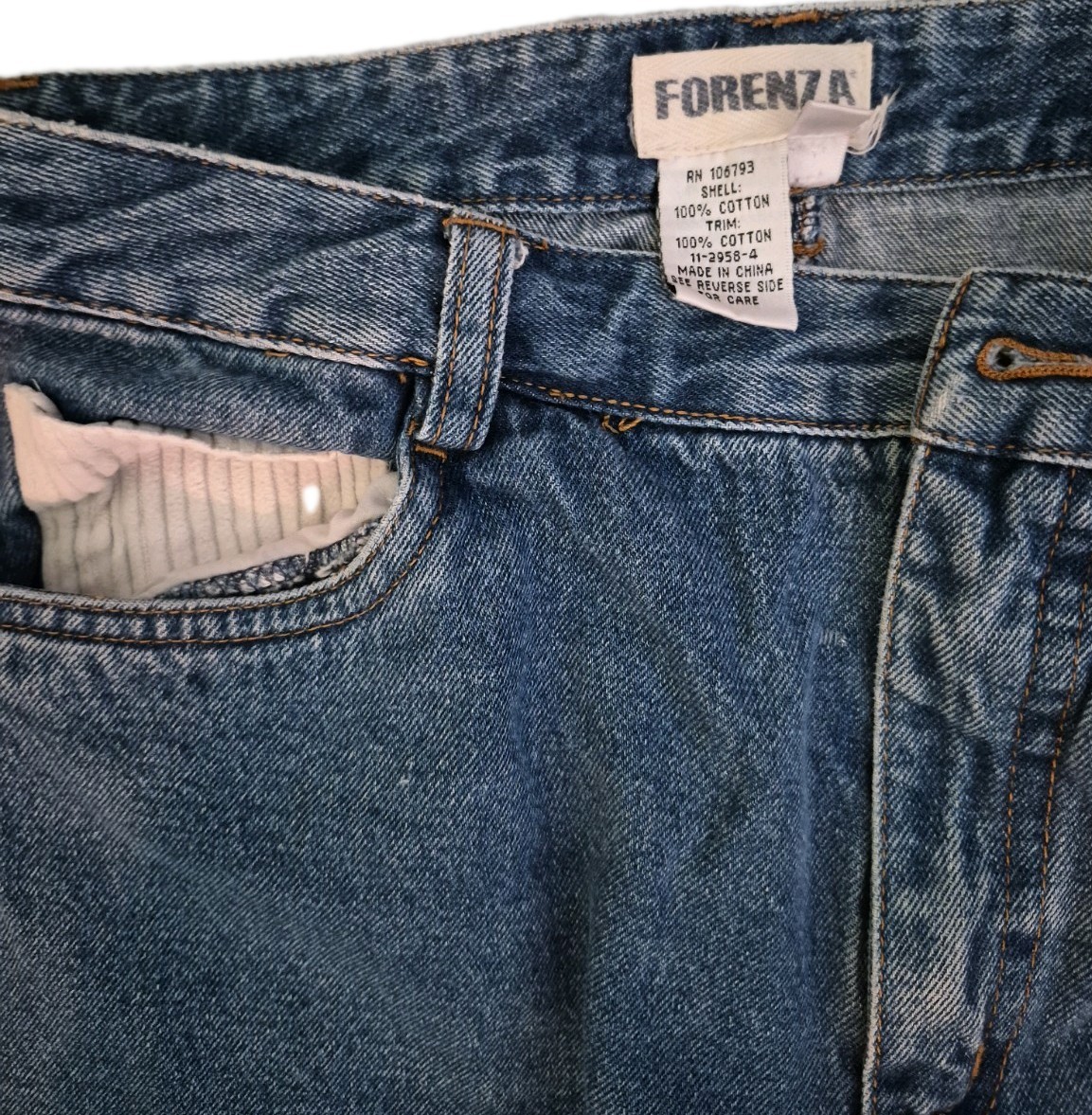Vintage Forenza High-waisted Wide-leg Blue Jeans.