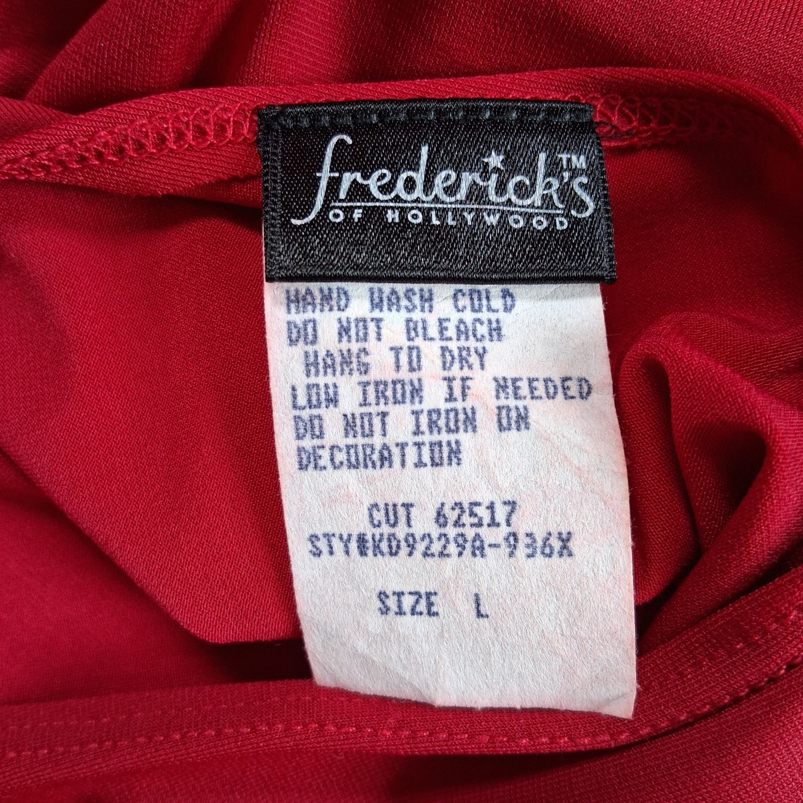 Vintage Y2K Frederick’s Hollywood Red Halter Dress Open Back Clubwear Glam L USA