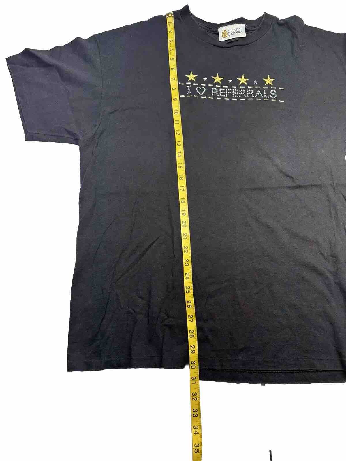 Single Stitch Christine Alexander Black I Love Referrals Jewel T Shirt Vtg 90s