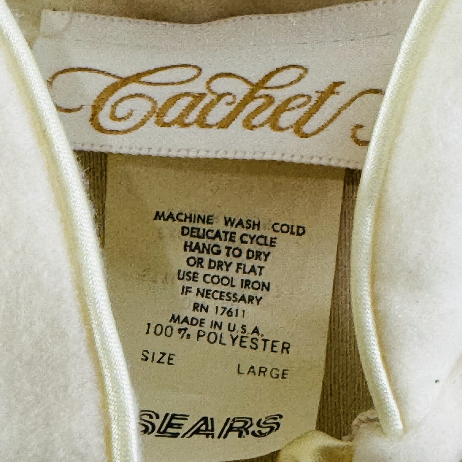 Vintage Cachet Womens L Granny Maxi Dress Long Sleeve Kaftan Robe Ivory Quilted