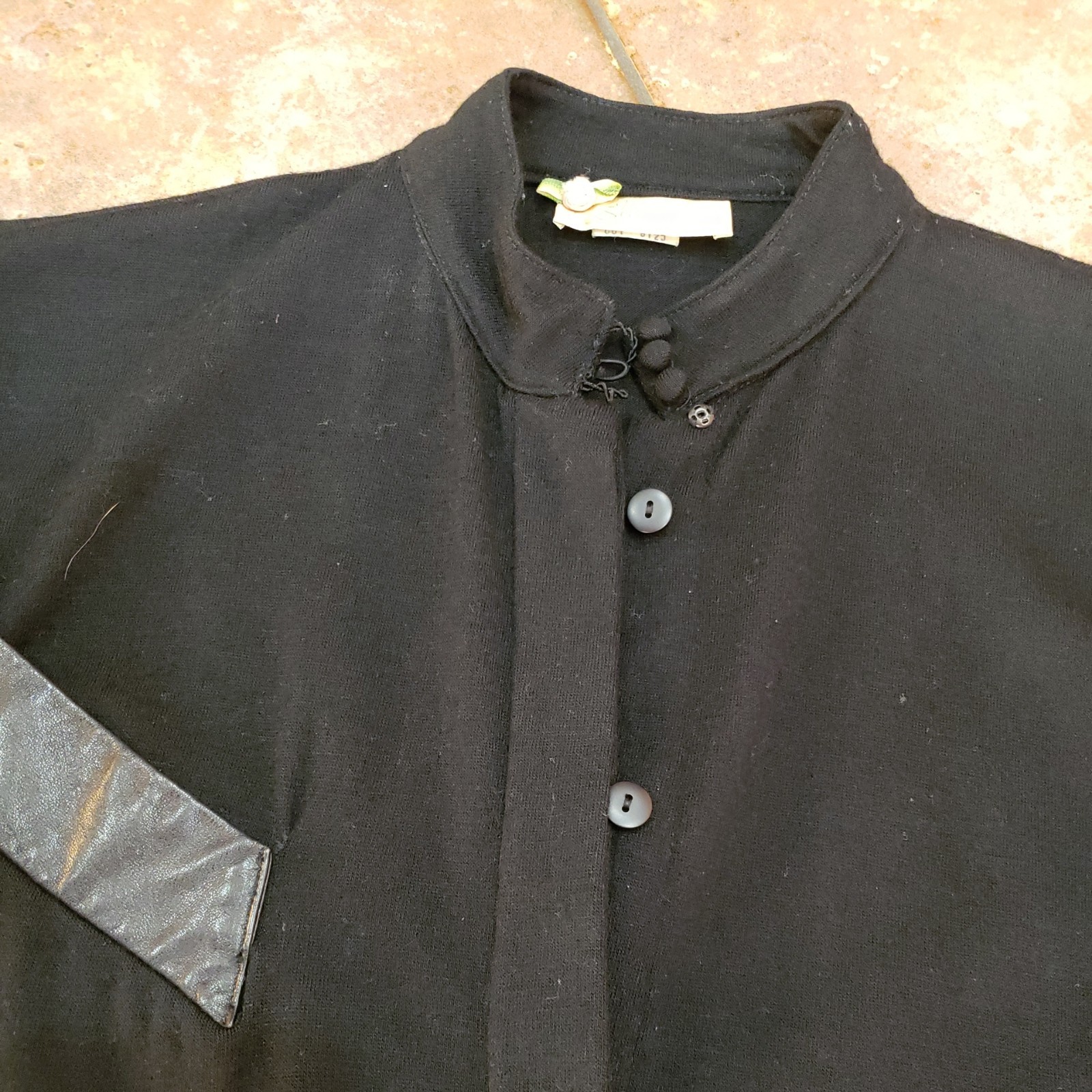 Vintage 70s Bonnie Strauss sz.4 100% Wool Dress leather accent pockets un collar
