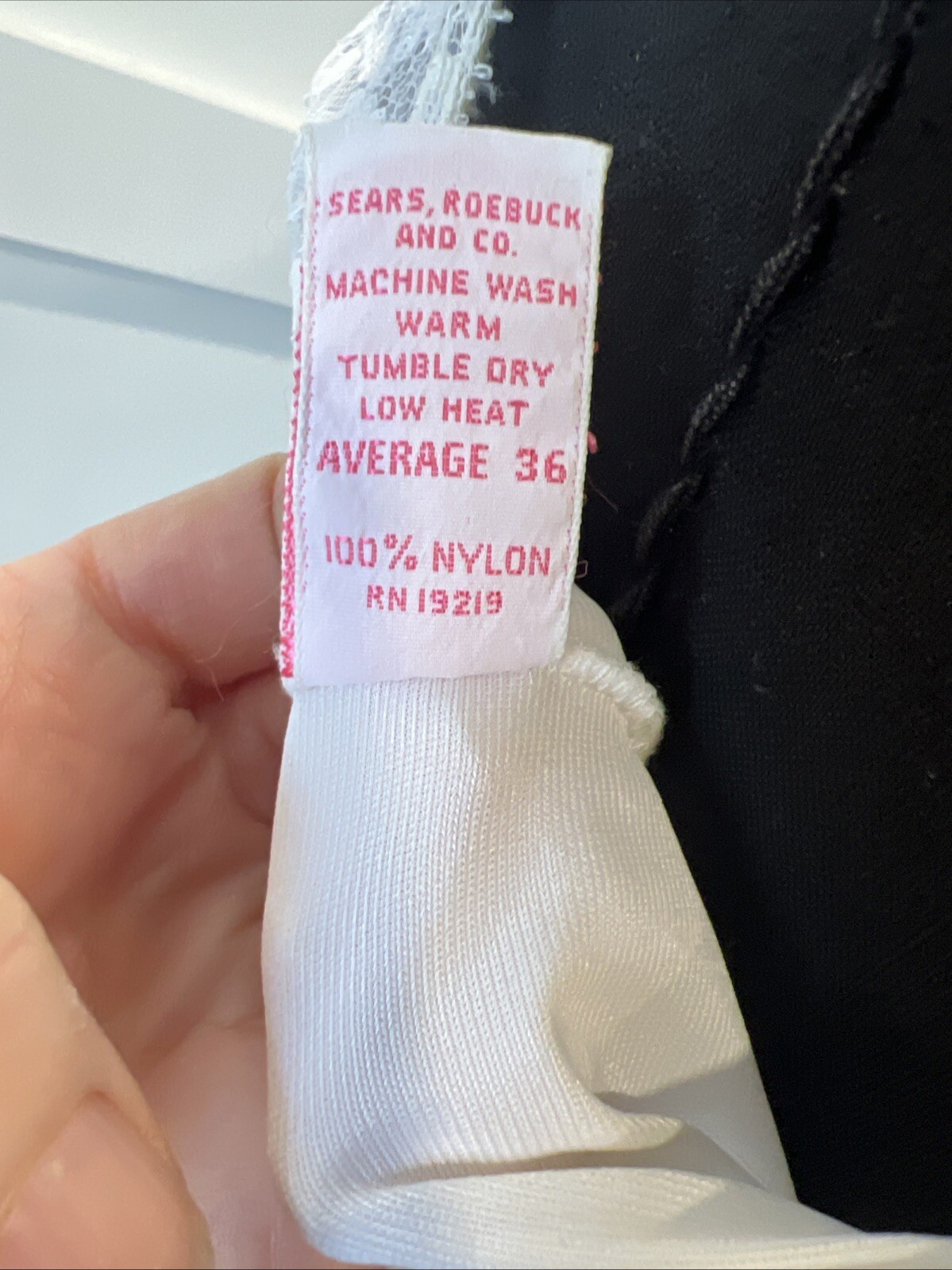 Vtg 60s Sears „Doesn’t Slip” Slip White Lace Bust And Trim 36 Average
