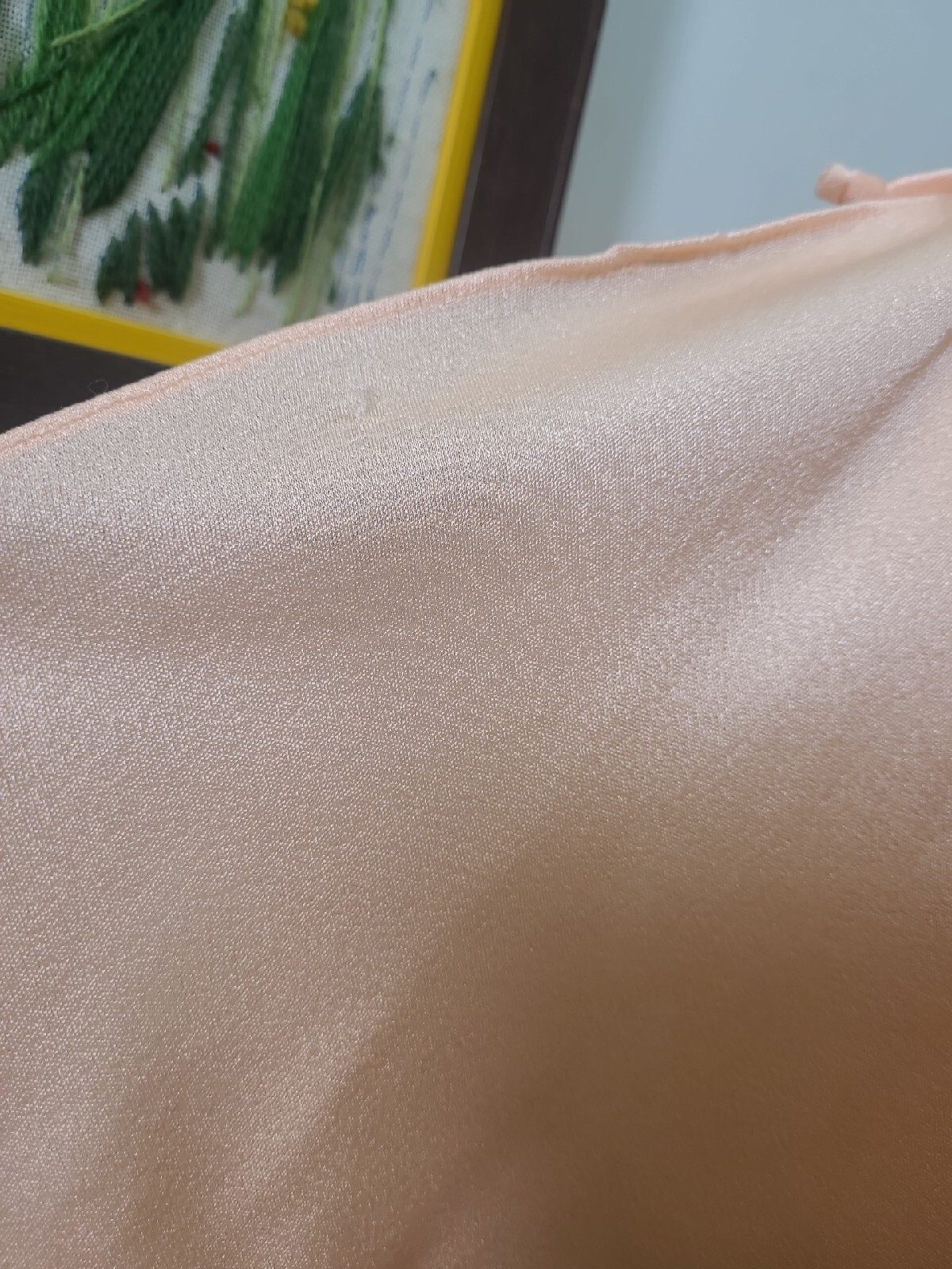 Vintage 70s Grecian Maxi Dress Womens 11/12 Draped Apricot Peach Cottage EASTER