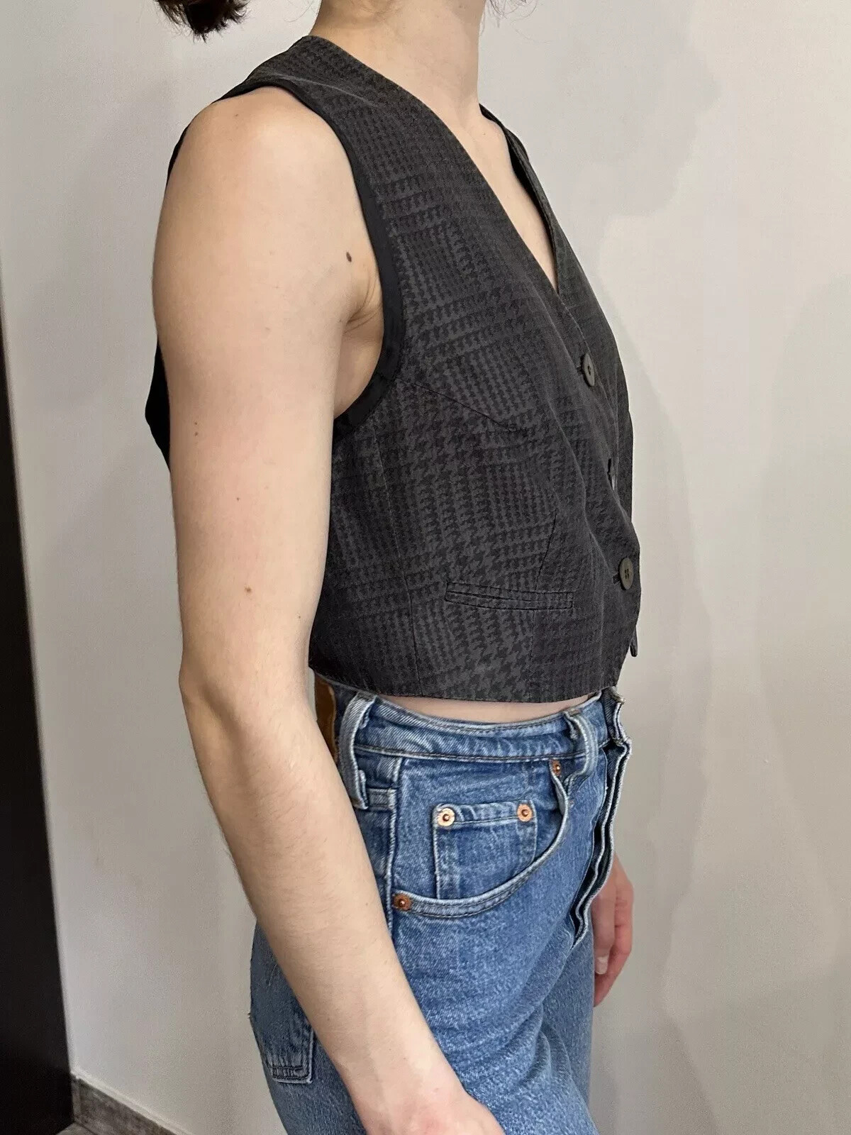 DDP Vintage DRIES VAN NOTEN Womens Silk Cropped Vest Top Rare Size 40