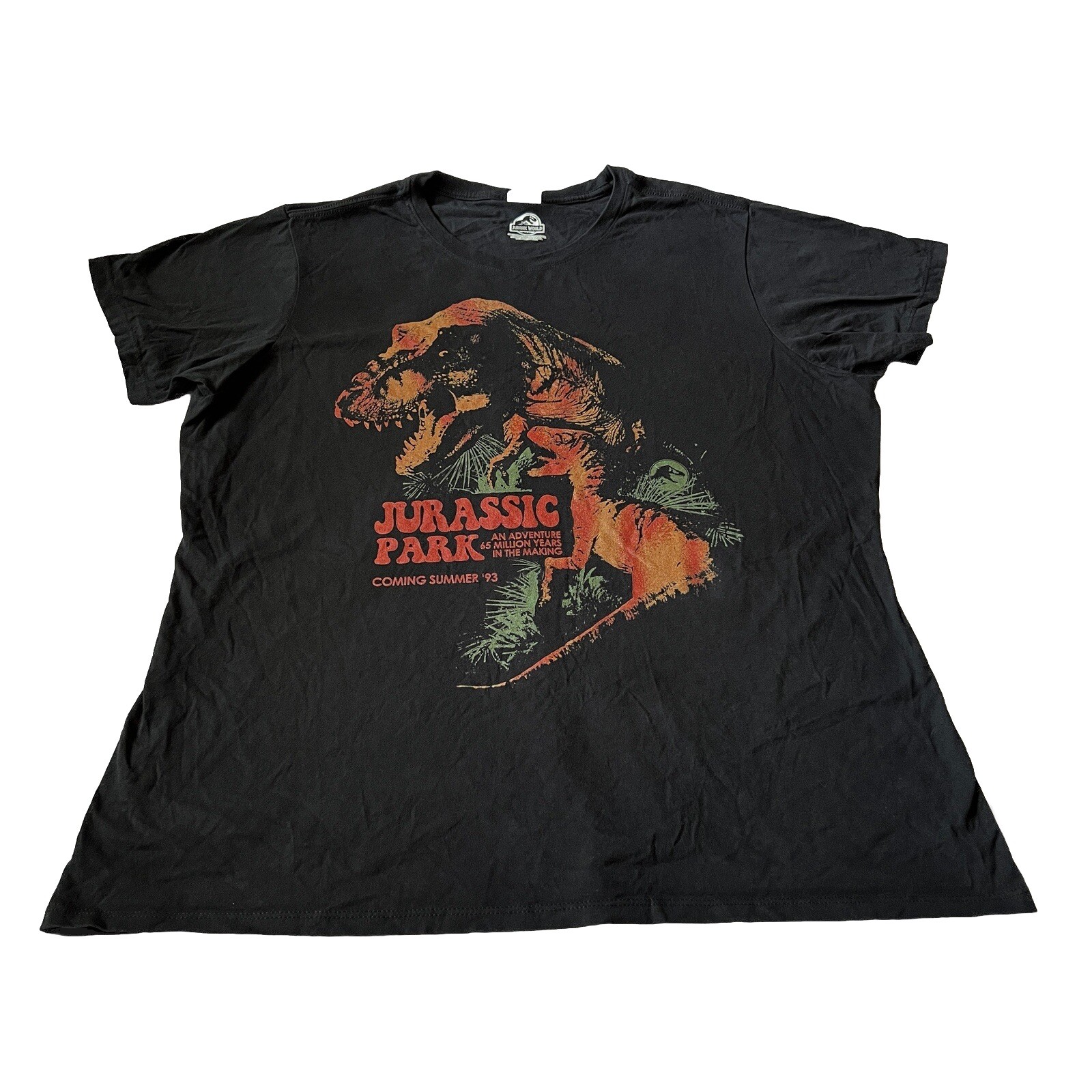 Vintage Rap Attack Jurassic Park Shirt Women’s XXL Movie Promo Tee 90s 1993