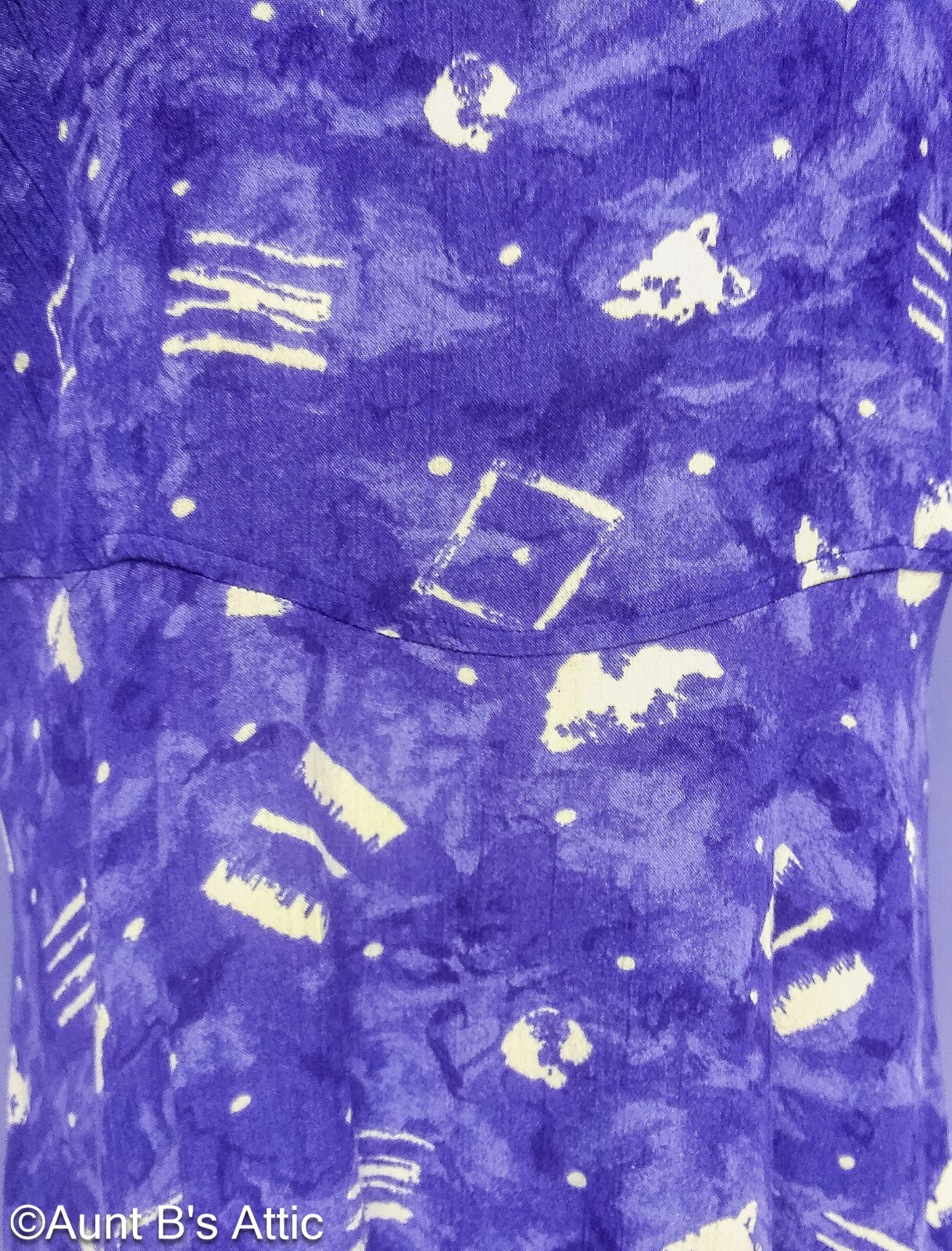 Vtg 90’s Rabbit Rabbit Rabbit Designs Purple/White Abstract Print Dress XL