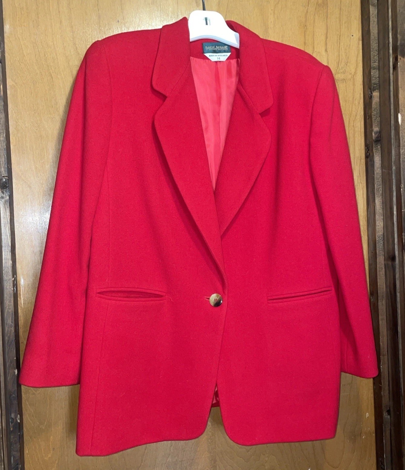 Harve Bernard By Bernard Holtzman Ladies 14 Wool Nylon Cashmere Blazer Red