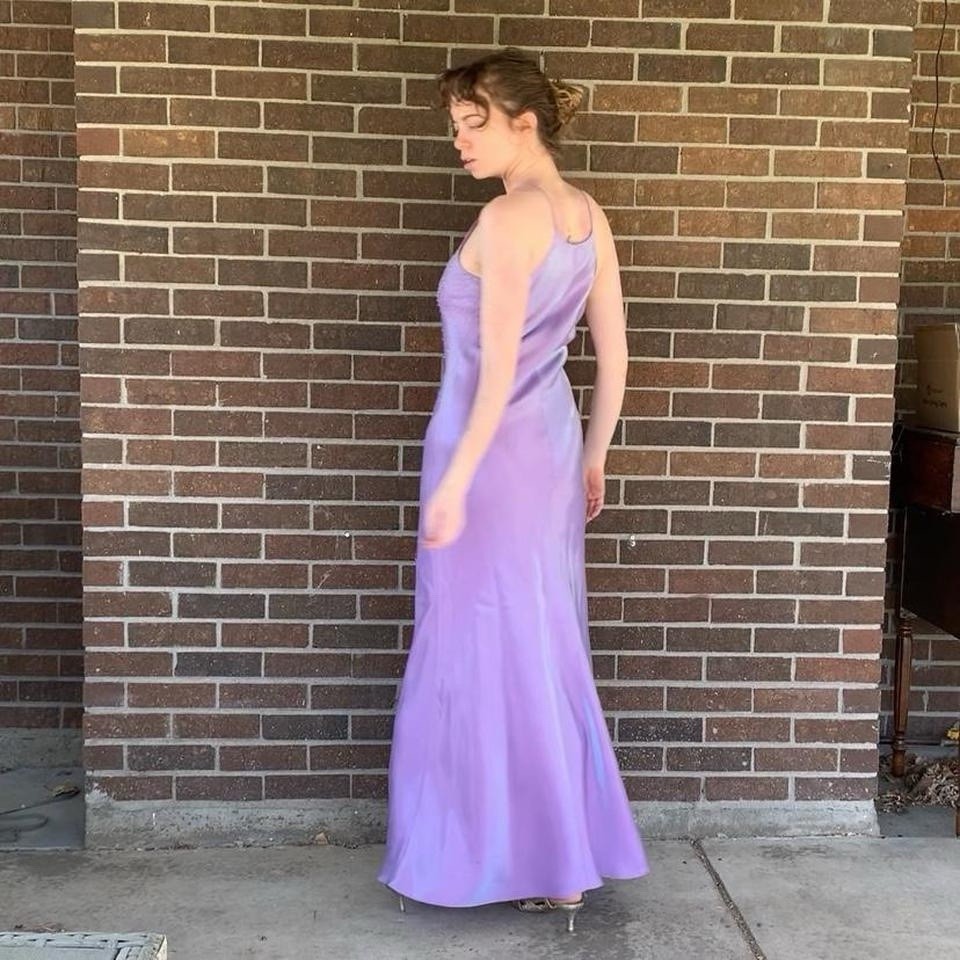 90’s Chelsea Nites Lavender Iridescent Beaded Gown Size S/M