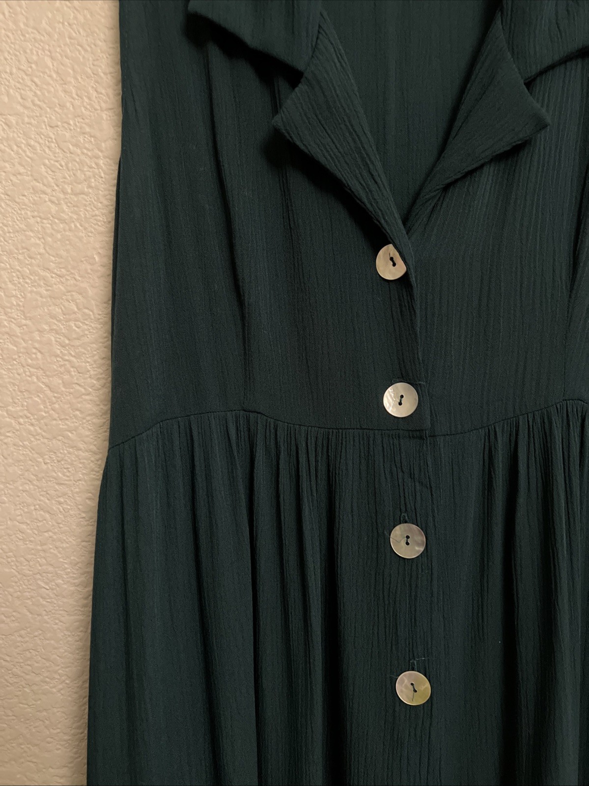 Vintage Appointments Midi Tea Dress Whimsigoth Romantic 80 Cottage Green Crinkle