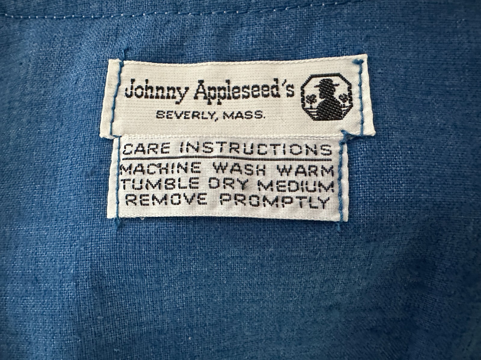 Vintage 1960s Blue Button Front Casual Dress with Pockets Johnny Appleseed’s
