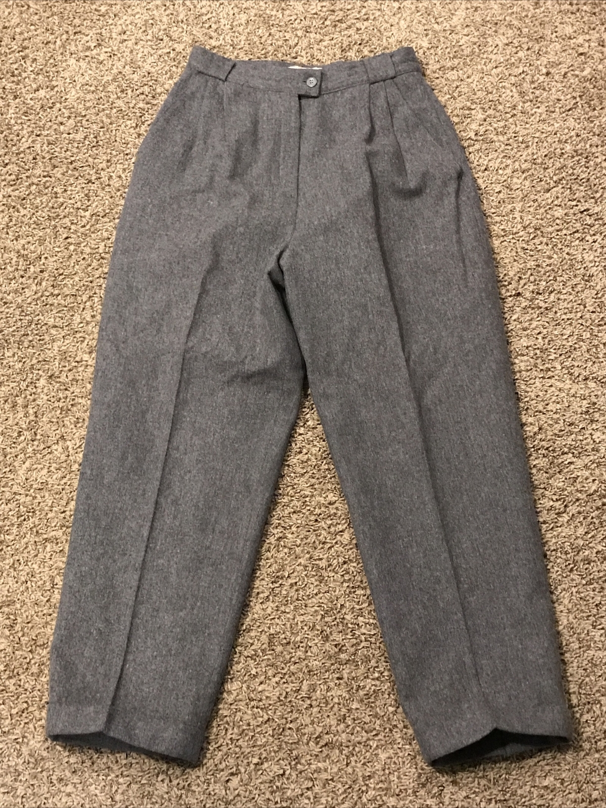 Vtg Sheridan Square Womens Gray Pants Size 12 Wool Blend Greece B9