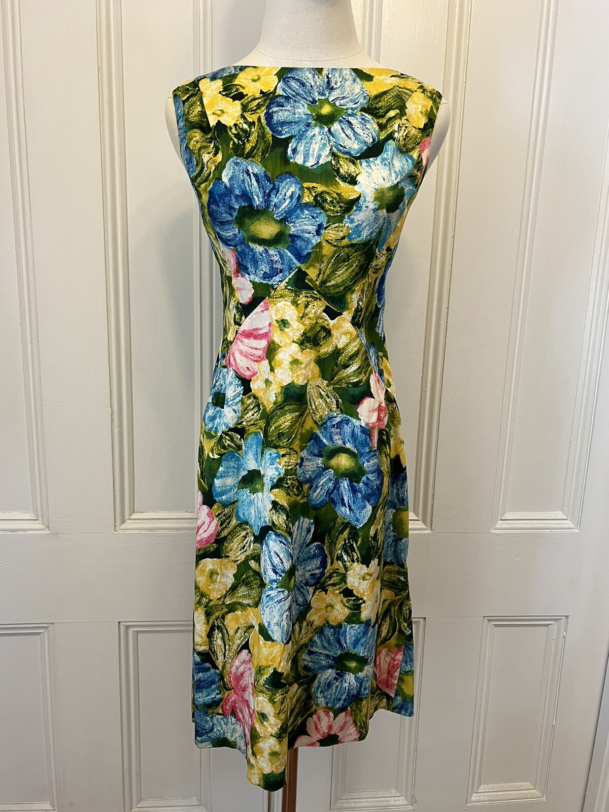 1950s Hawaiian Floral Print Short Dress Kiyomi Hawaii 1960s Caped Cotton