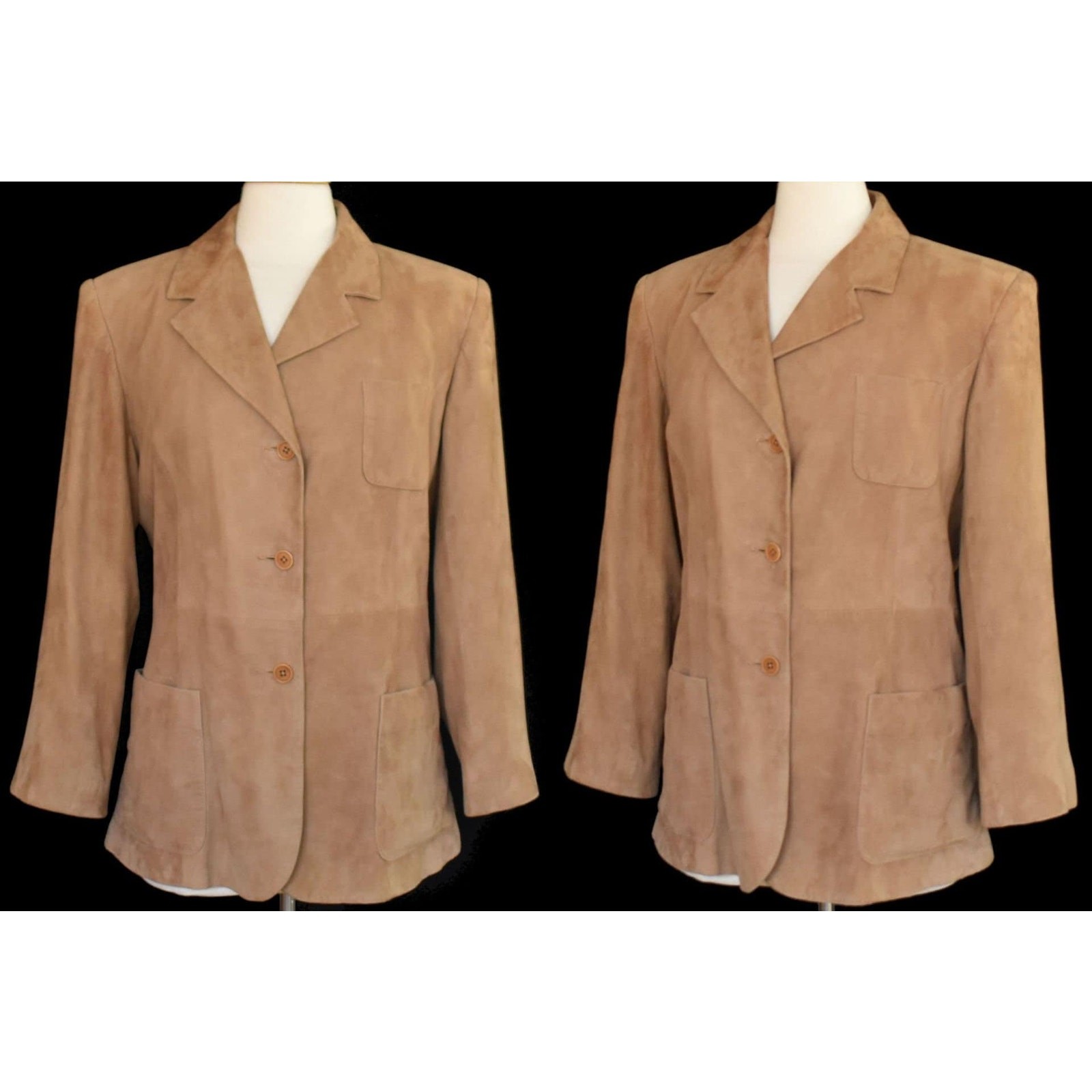 Faconnable Goatskin Suede Jacket, Luxury French Designer Women Blazer, L to XL