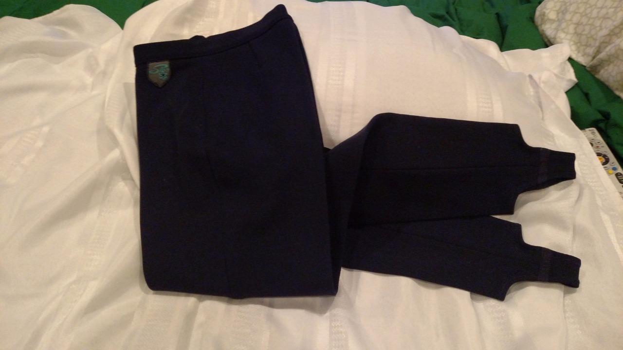VINTAGE SILVY NAVY STIRRUP SKI PANTS SIZE 42/ITALY SIZE 8/MED USA EUC