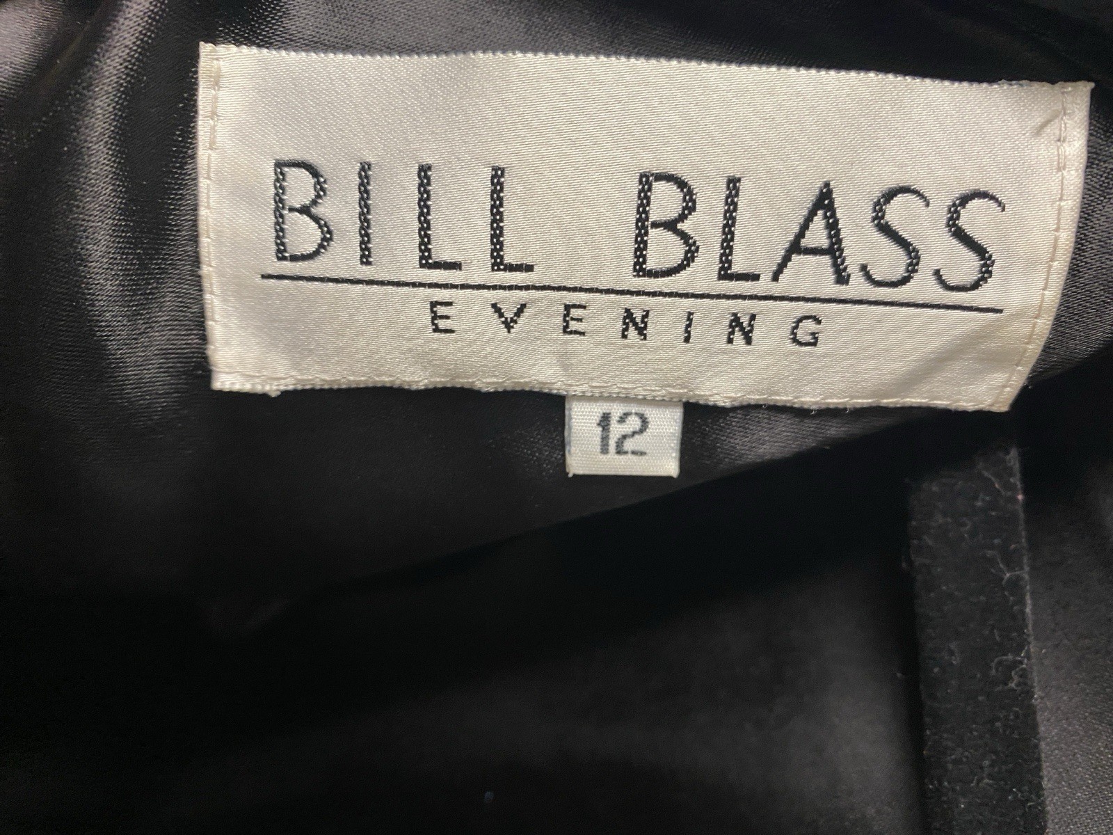 Black Dress Bill Blass Vintage Designer Size 12 / Drop Waist /Full Quilted Skirt