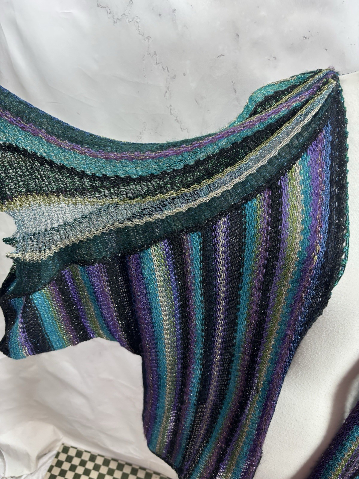 Vtg Mali Firenze Metallic Knit Cardigan Slouchy Duster Kimono Shrug Whimsigoth