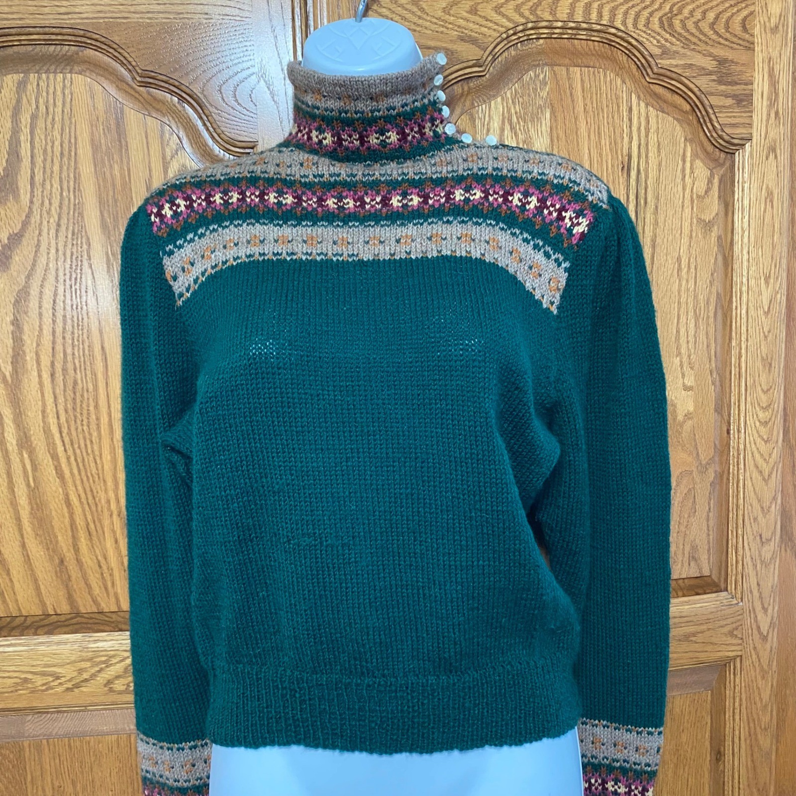 Ralph Lauren 80s VTG Hand Knit Great Britain 100% Wool Fair Isle Sweater M RARE