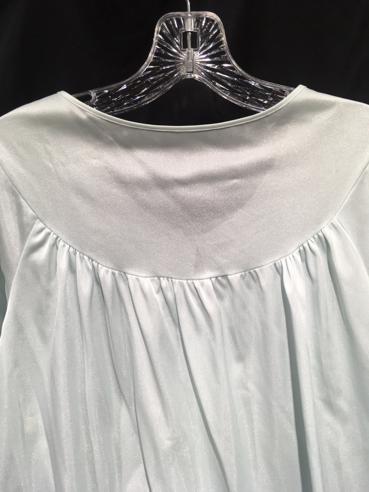 Komar Vintage Nylon Robe Pale Aqua M Medium Knee Length Button Front