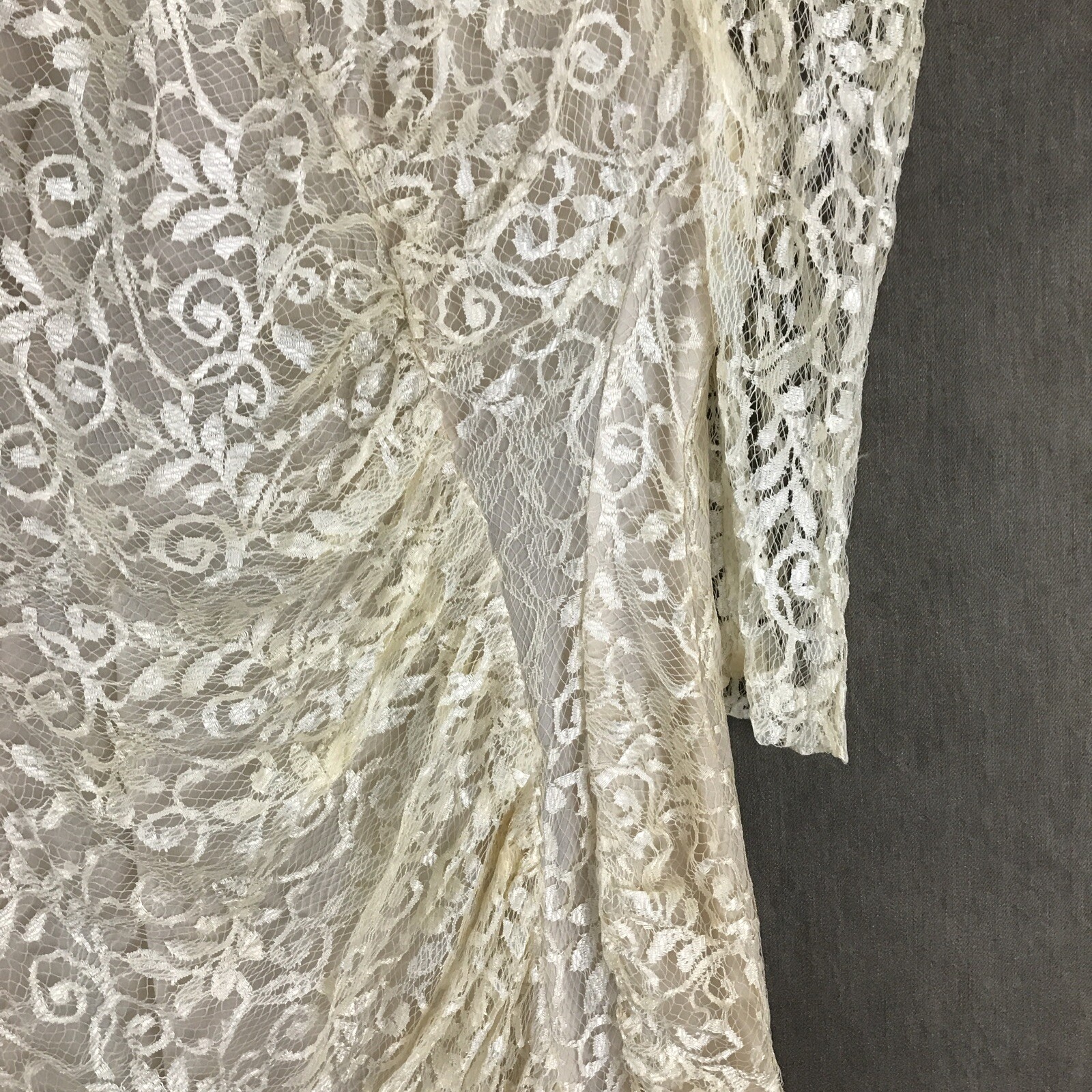 VTG Ala Carte California 80s Cream Color Lace Party Prom Wedding Dress Size 7/8