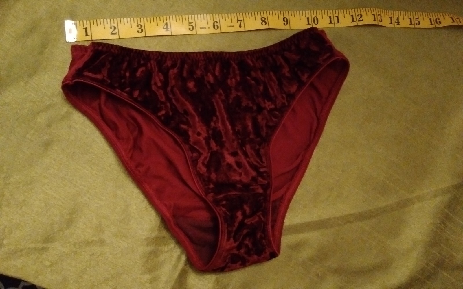 Panties Vintage 1997 VICTORIA’S SECRET Burgandy VELVET Bikini Panties Size Med