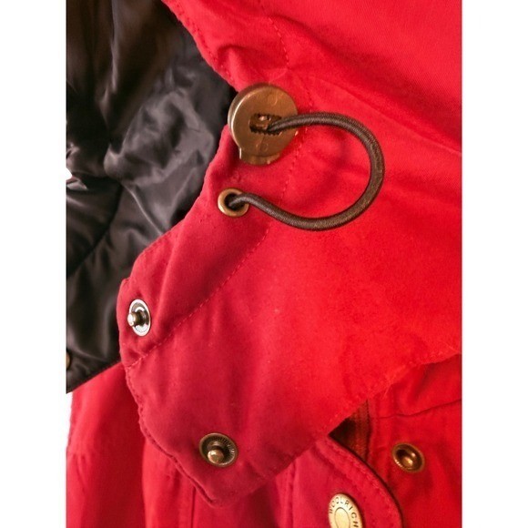 Woolrich Vintage Red Hooded Parka Jacket Women XL Ski Snowboard Cabincore Coat