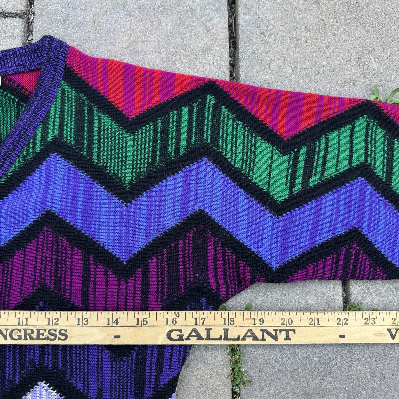 VTG 90s Gianni Versace Virgin Wool Cardigan Sweater Colorful Gold Buttons S READ