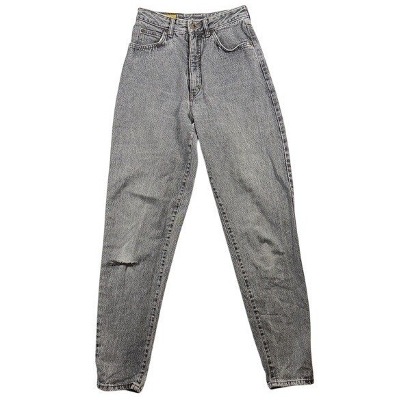 Vintage Edwin Jeans Gray Acid Wash High Rise Tapered Mom Jeans Made in Japan 26