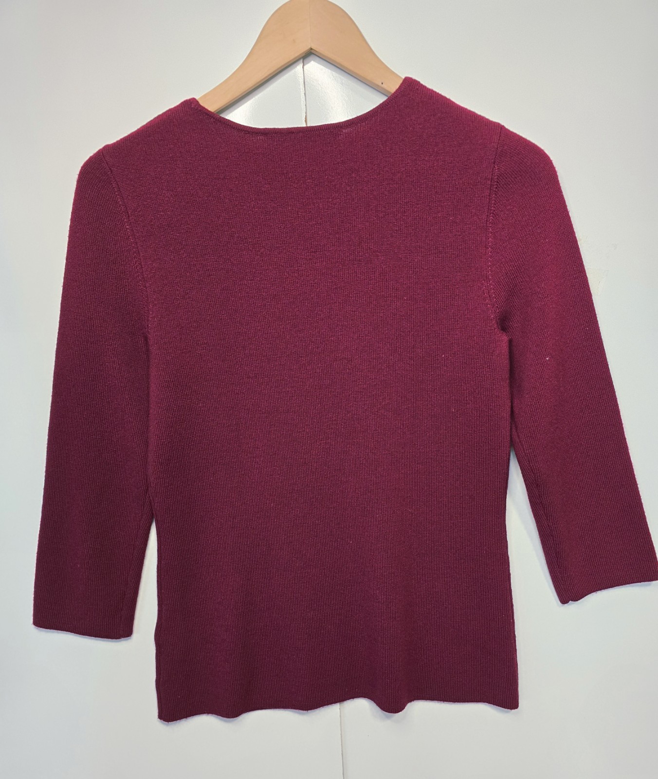 Brooks Brothers Knit 100% Merino Wool Sweater Womens Burgundy Pullover