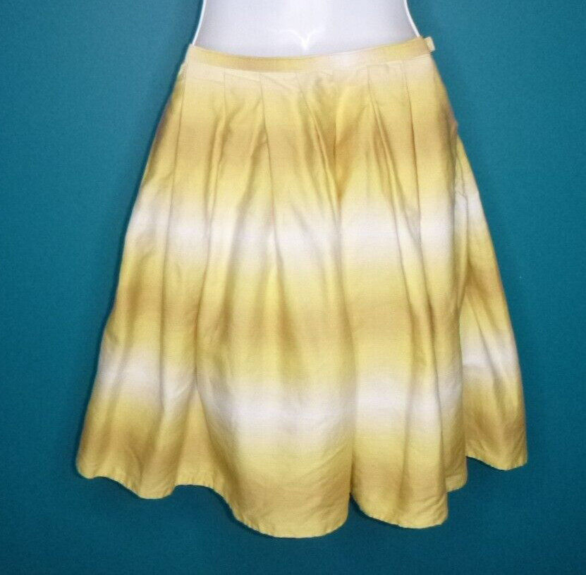 Vtg 50’s Full Skirt Yellow Tan White Ombre 24″ Waist XS/S