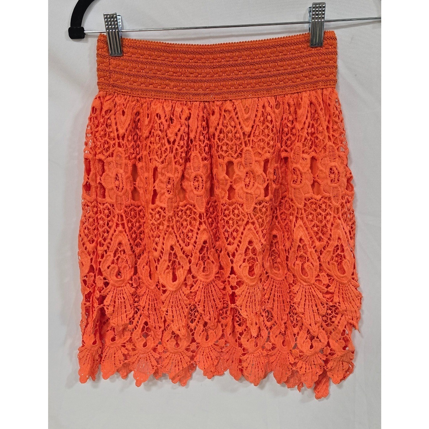 Romeo & Juliet Country women S skirt orange laced boho hippie western ethereal