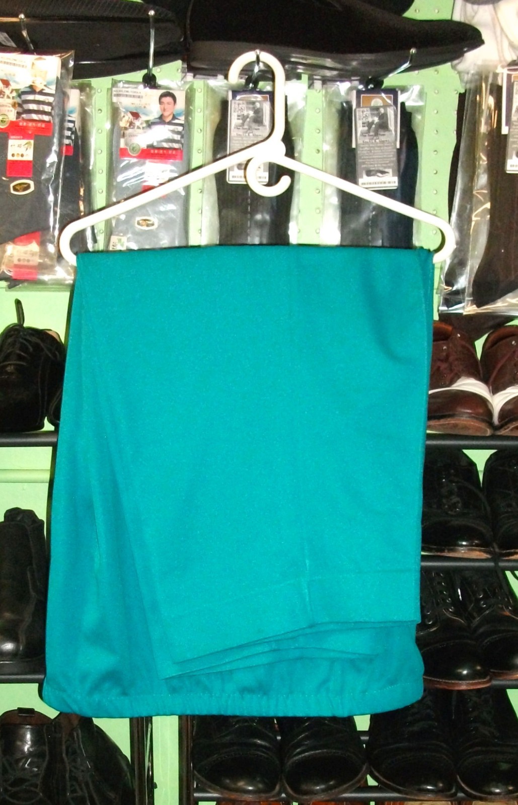 Vintage 70s 80s Barry Ashley Teal Blue Pants Double Knits RETRO, Size 48